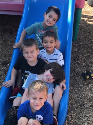 Gross motor play at our on site playground