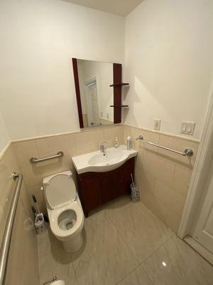 two bathrooms available  one handicap accessible .