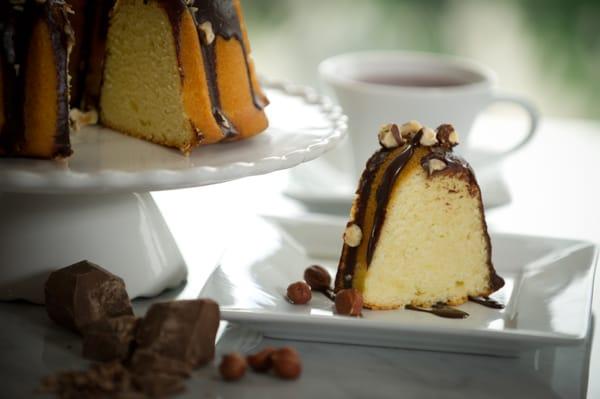 Hazelnut Ganache Pound Cake