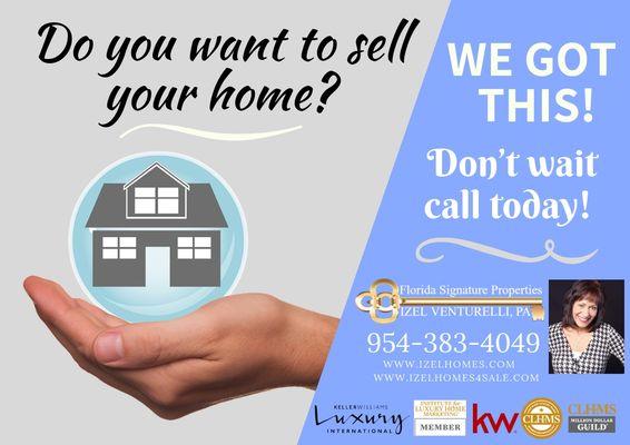 Want to sell your home? Contact me at 954-383-4049!