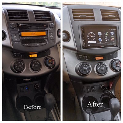 Radio Panel connected to rear camera and cell phone