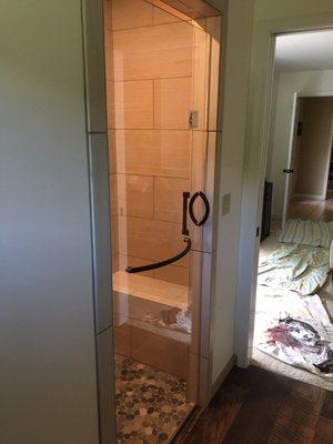 Custom shower door hardware