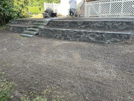 Retaining wall installation