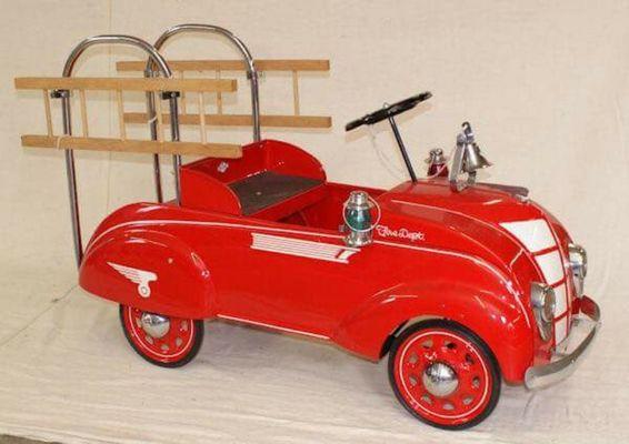 Rare Restored Steel Craft Fire Engine pedal car ca. 1939