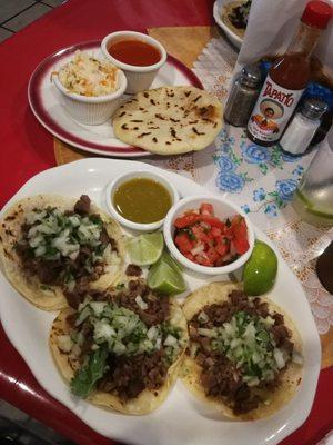 Beef tongue tacos