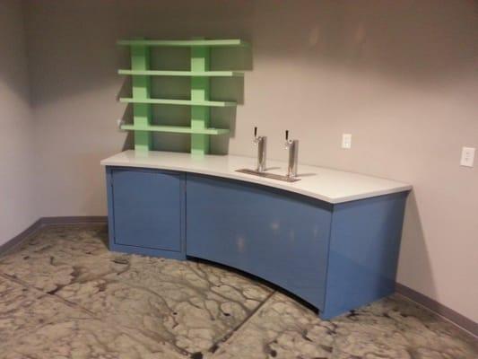 Kegerator/Bar--Custom Fabricated, Powder Coated in RAL 5024 & RAL 6019, and Installed