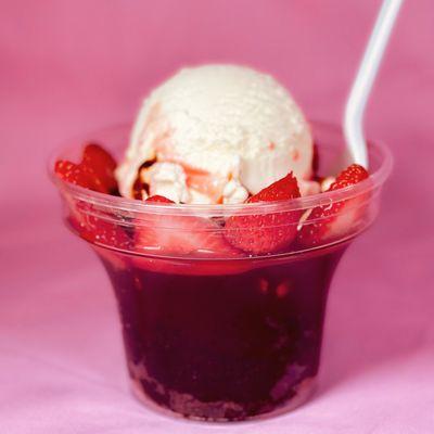 Strawberry Molten Lava Cake Sundae