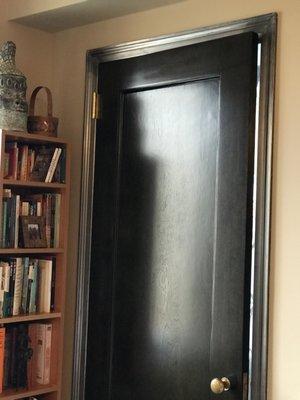 Doors stained in ebony showing the woodgrain-- beautiful work