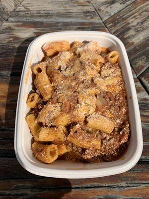 Rigatoni with beef bolognese