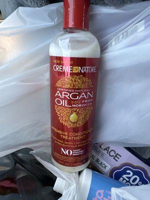 Argan oil conditioning treatment much needed for my dry hair.