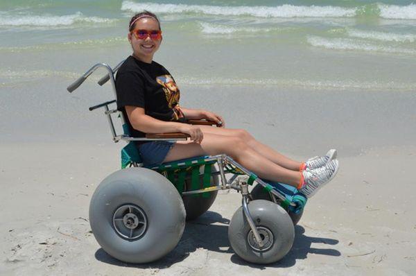 The beach wheelchair is a fantastic experience for all ages.  Great to get your toes wet.