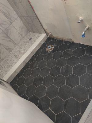 Hexagon floor tile