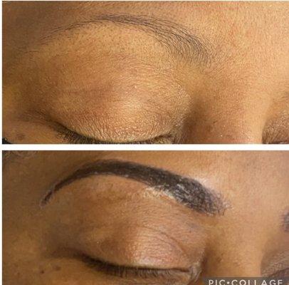 Before & After Microbladeing brows