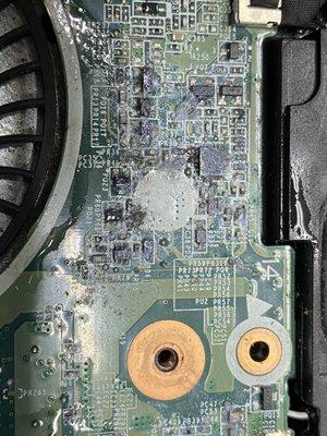 Liquid Damage on Motherboard.