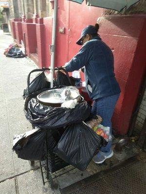 This tamales lady is located on 116th. Street between 2nd. & 3rd. Ave. By the church. Tameles are $1.25 each, and delicious!