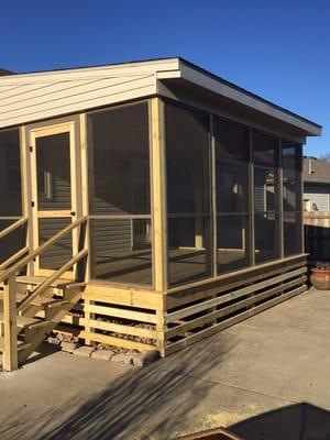 Built beautiful screened in porch