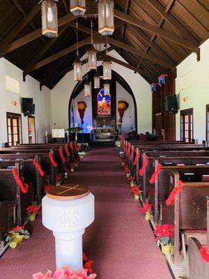 Gorgeous church at Christmas time.