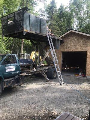 Working on the roof! Nice, easy way to get your tools up there.