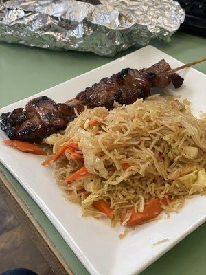 Pork BBQ and Fried Noodles