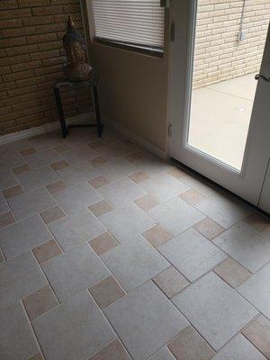 New tile flooring and patio doors