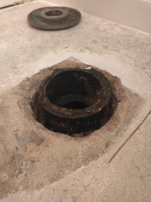 Broken toilet flange