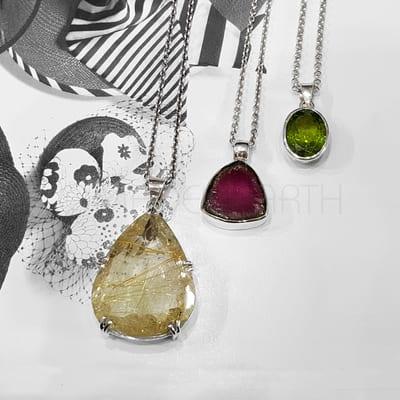 Golden Rutilated Quartz, Watermelon Tourmaline, Peridot