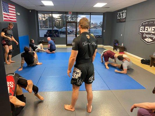 Element Grappling-Brazilian Jiu Jitsu head coach Greg teaching a class.