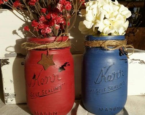 Stunning Americana Mason jars