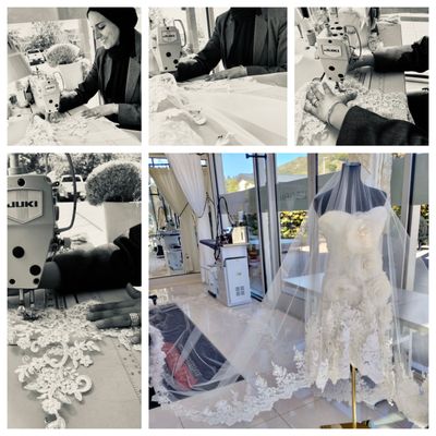 Our client wanted a 20 foot veil and wasn't able to buy it. So, our tailor custom made one for her.Check it out !