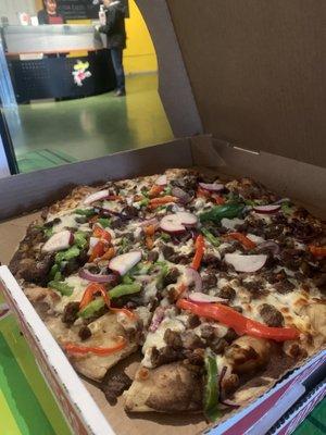 Carne asada pizza