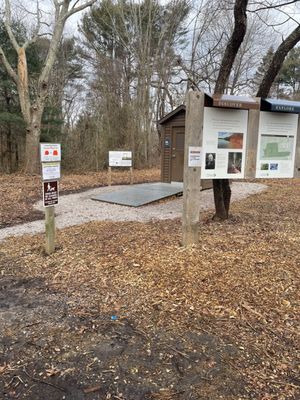 Trailhead with composting toilet outhouse