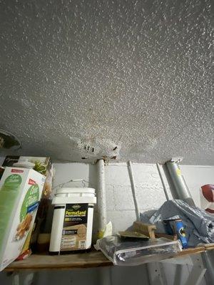 Water damage from roof leak