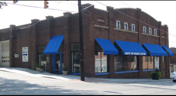 Our huge showroom and warehouse. Free parking across the street in the Town of Elkin lot.