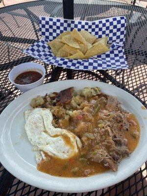 Breakfast Carnitas Plate. Pancakes not pictured.