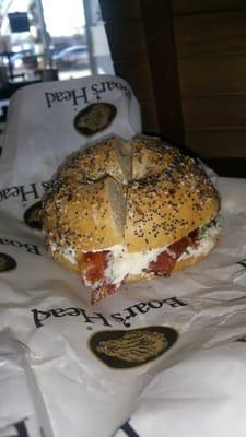 Bacon and Veggie CC on an Everything bagel - life changing.