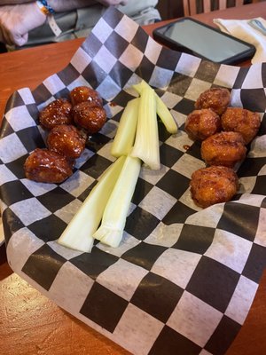 Boneless wings- bbq and sweet chili