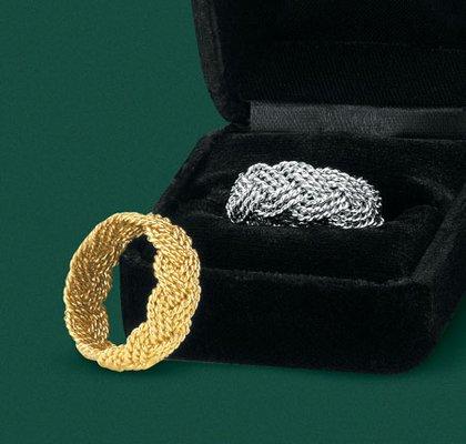 Hand-made Turk's-head Three Strand Ring in gold or platinum