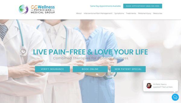 ocwellnessphysicians.com - A website designed for a wellness clinic with multiple Orange County locations.