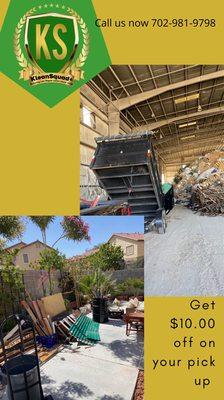 Affordable junk removal 
Same day service 
Free estimates