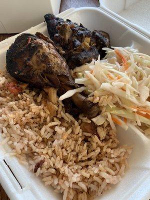 Jerk chicken plate (med size)