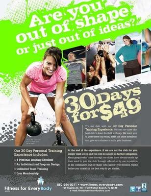 30 days of gym membership for $49.00