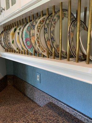 Vinyl wallcovering in a residential kitchen.