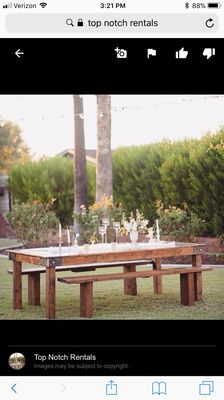 Farm tables with bench