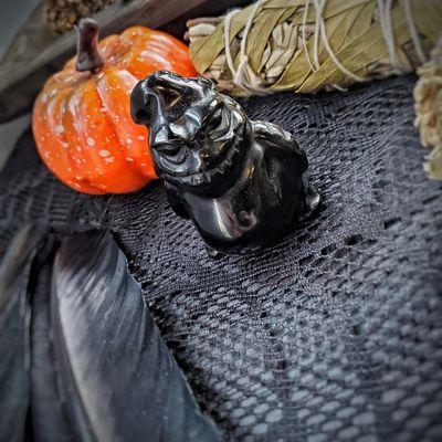 Oogie Boogie crystal in Black Obsidian.