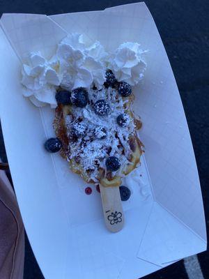 Blueberry coconut waffle pop