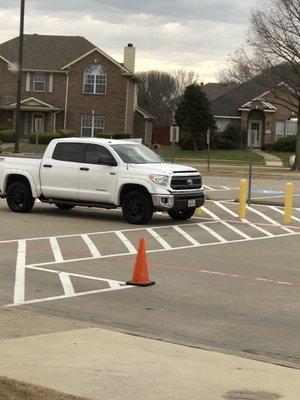 Parked right on the fire lane