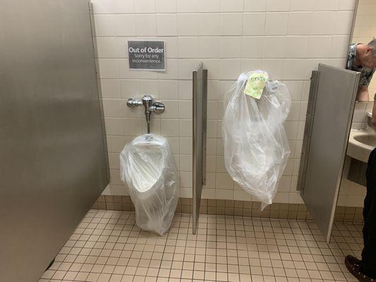 Both urinals out of order, sink not working correctly and bathroom stinks. Get it together cocoa, fl Walmart.