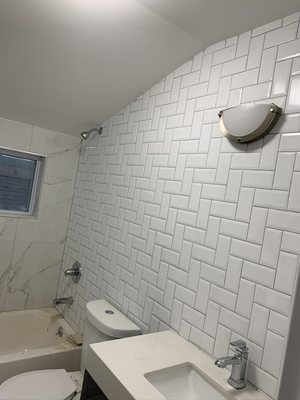 WE ATE BIG ON DETAIL ! TILE JOB COMPLETE IN WILLIAMSBURG.