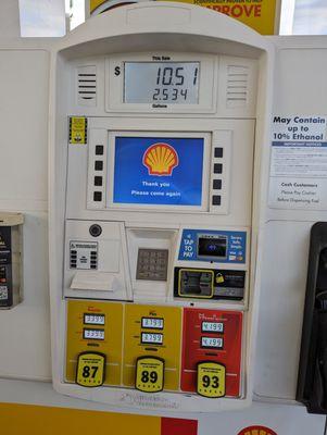 Pump 13 of 16. Gas prices as of October 18, 2023.