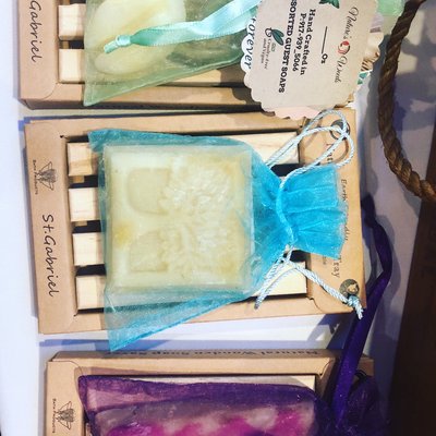 Soap in a pouch with soap dish